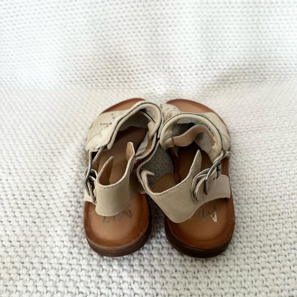 Miz Mooz NYC Fifi Beige Cream Boho Leather Open Toe Cut Out Sandals Studded 38 - Picture 7 of 11